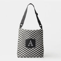 Retro Black and White Herringbone Pattern