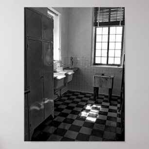 Retro Black And White Kitchen Photograph Poster