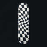 Retro Black And White Pastel Warped Chequerboard Skateboard<br><div class="desc">Perfect warped chequered design pillow in pastel colours,  full of great vibes. Modern warped checkers in black white colour. This nice retro psychedelic design takes you to the wonderland. Warped checks in pastel colours. Twirl and swirl,  twist checks,  chequered pattern</div>