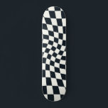 Retro Black And White Pastel Warped Chequerboard Skateboard<br><div class="desc">Perfect warped chequered design pillow in pastel colours,  full of great vibes. Modern warped checkers in black white colour. This nice retro psychedelic design takes you to the wonderland. Warped checks in pastel colours. Twirl and swirl,  twist checks,  chequered pattern</div>