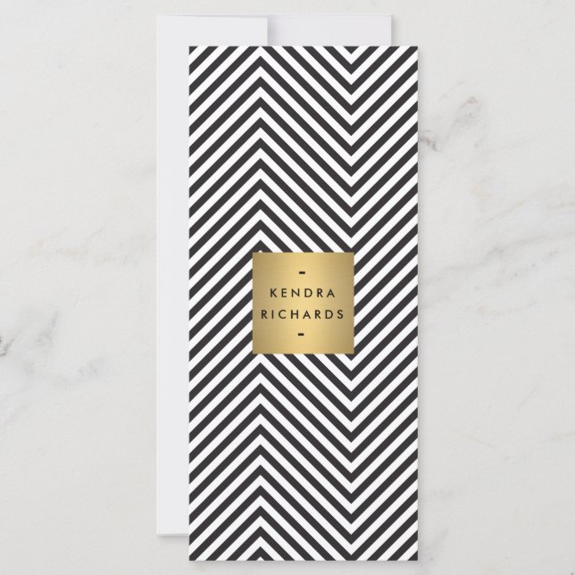 Retro Black and White Pattern Gold Name Logo 2 (Front)