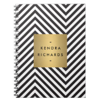 Retro Black and White Pattern Gold Name Logo