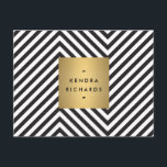 Retro Black and White Pattern Gold Name Logo Postcard<br><div class="desc">Coordinates with the Retro Black and White Pattern Gold Name Logo Business Card. © 1201AM CREATIVE</div>