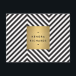 Retro Black and White Pattern Gold Name Logo Postcard<br><div class="desc">Coordinates with the Retro Black and White Pattern Gold Name Logo Business Card. © 1201AM CREATIVE</div>