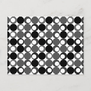 Retro Black and White Pattern Postcard