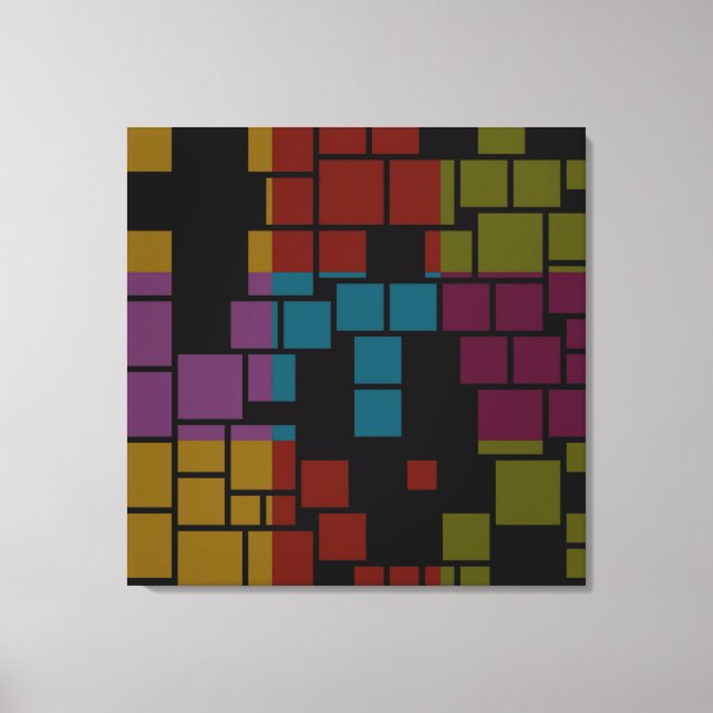 Retro Black and White Pattern Seamless Art Canvas Print (Front)