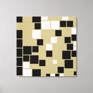 Retro Black and White Pattern Seamless Art Canvas Print