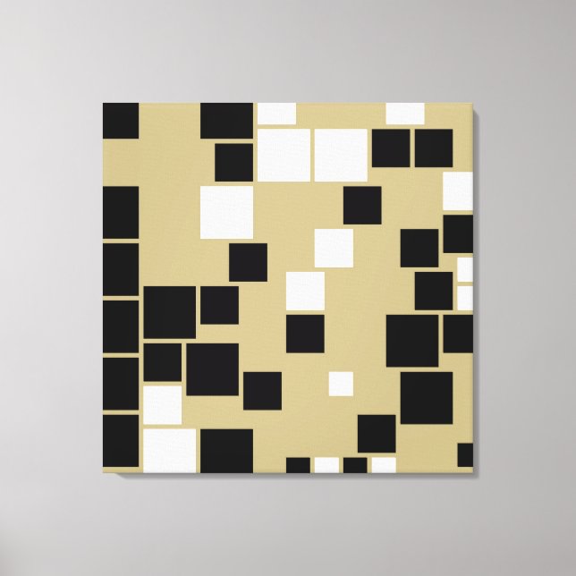 Retro Black and White Pattern Seamless Art Canvas Print (Front)