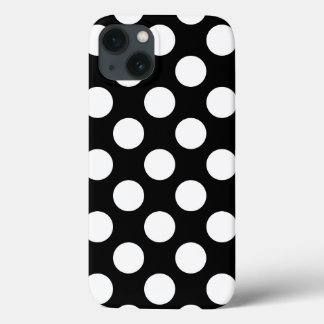 Retro Black and White Polka Dot iPhone 13 Case