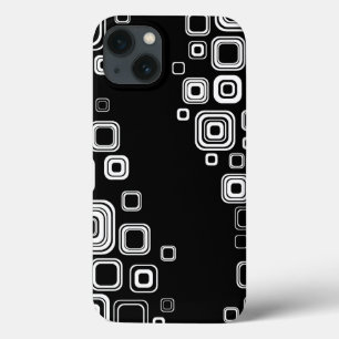 Retro black and white squares iPhone 13 case