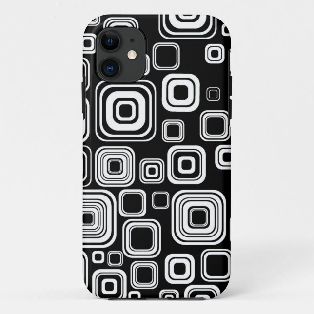 Retro black and white squares Case-Mate iPhone case (Back)
