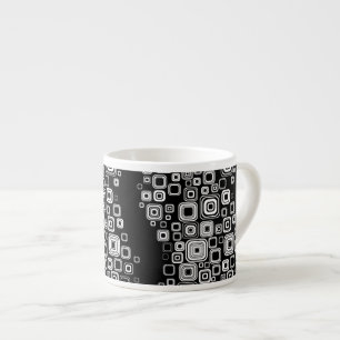 Retro black and white squares espresso cup