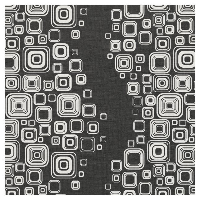 Retro black and white squares fabric (Close Up)