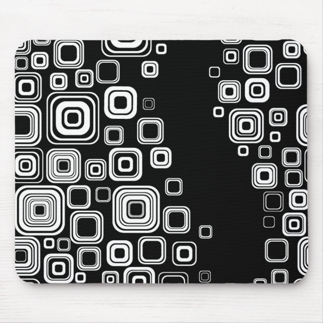Retro black and white squares mouse mat (Front)