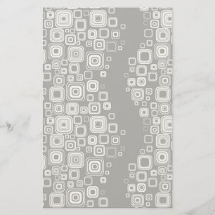 Retro black and white squares stationery
