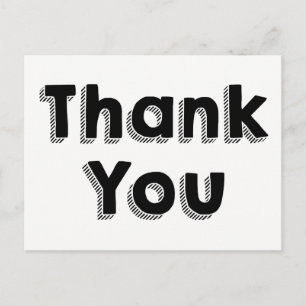 Retro Black And White Thank you - Wedding, Party Postcard
