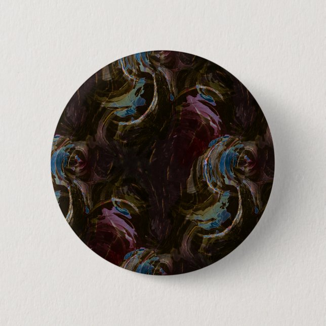 Retro Black Atomic Abstract 6 Cm Round Badge (Front)