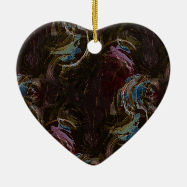 Retro Black Atomic Abstract Ceramic Tree Decoration (Front)