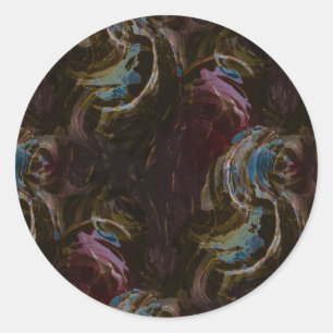 Retro Black Atomic Abstract Classic Round Sticker