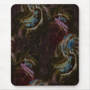 Retro Black Atomic Abstract Mouse Mat