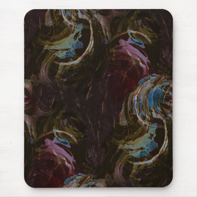 Retro Black Atomic Abstract Mouse Mat (Front)