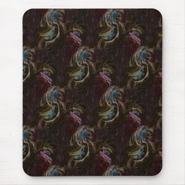 Retro Black Atomic Abstract Mouse Mat (Front)