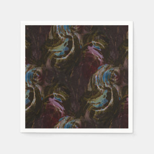 Retro Black Atomic Abstract Napkin