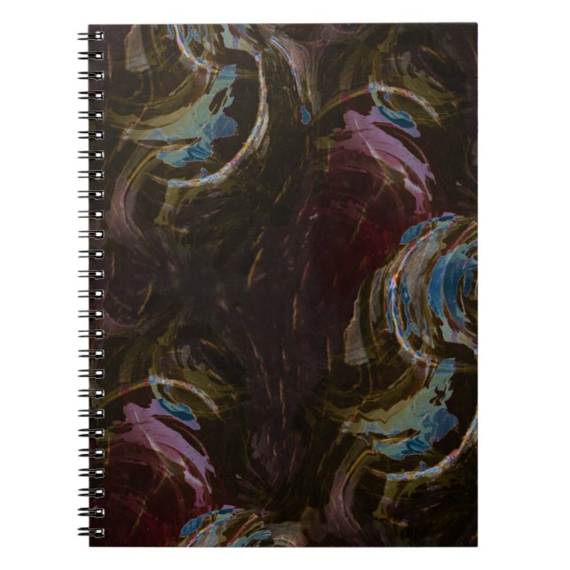 Retro Black Atomic Abstract Notebook (Front)