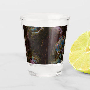 Retro Black Atomic Abstract Shot Glass