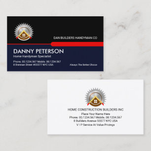 Retro Black Blue Handyman Layers Business Card