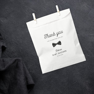Retro Black Bow Tie Boy Baby Shower Thank You Favour Bags
