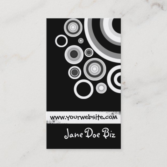 Retro Black Business Card (Front)