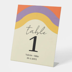 Retro Black Calligraphy Table Numbers Wedding  Pedestal Sign