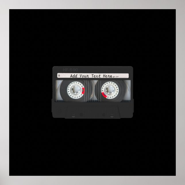 Retro Black Cassette Tape Poster (Front)