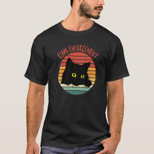 Retro Black Cat Claw Enforcement T-Shirt