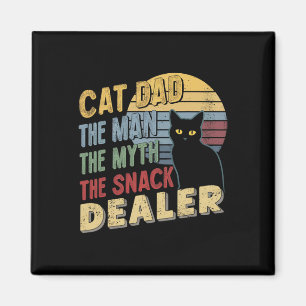 Retro Black Cat Dad The Man The Myth The Snack Dea Magnet