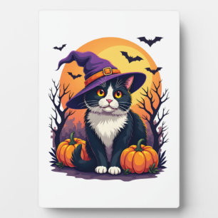 Retro Black Cat Halloween Pumpkin Costume For Men Plaque