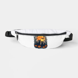Retro Black Cat Halloween Pumpkin Costume For Wome Bum Bags