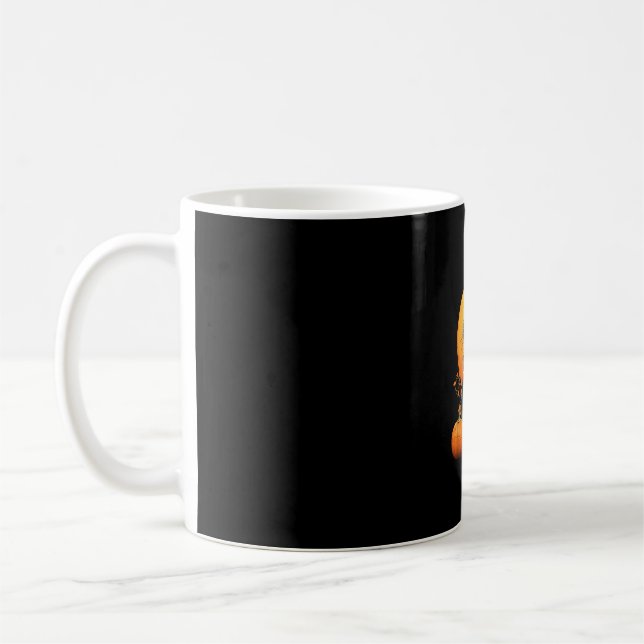 Retro Black Cat Halloween Pumpkin Costume For Wome Coffee Mug (Left)