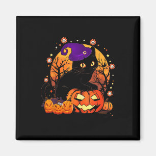 Retro Black Cat Halloween Pumpkin Costume For Wome Magnet