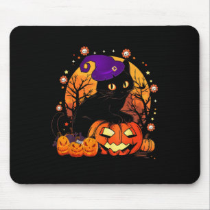 Retro Black Cat Halloween Pumpkin Costume For Wome Mouse Mat
