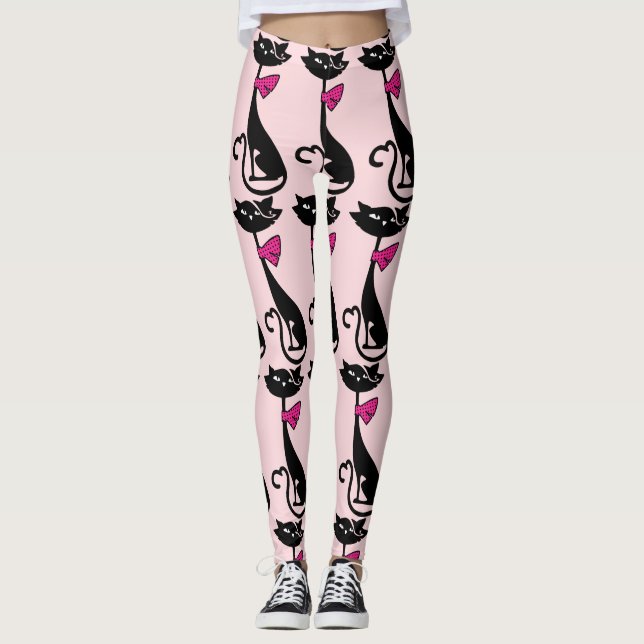 RETRO BLACK CAT LEGGINGS (Front)