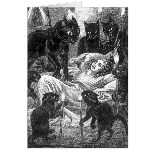 Retro black cat party drawing (Front)