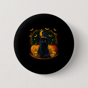 Retro Black Cat Witch Y Halloween Pumpkin Women Me 6 Cm Round Badge