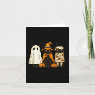 Retro Black Cat Witch Y Halloween Pumpkin Women Me Card