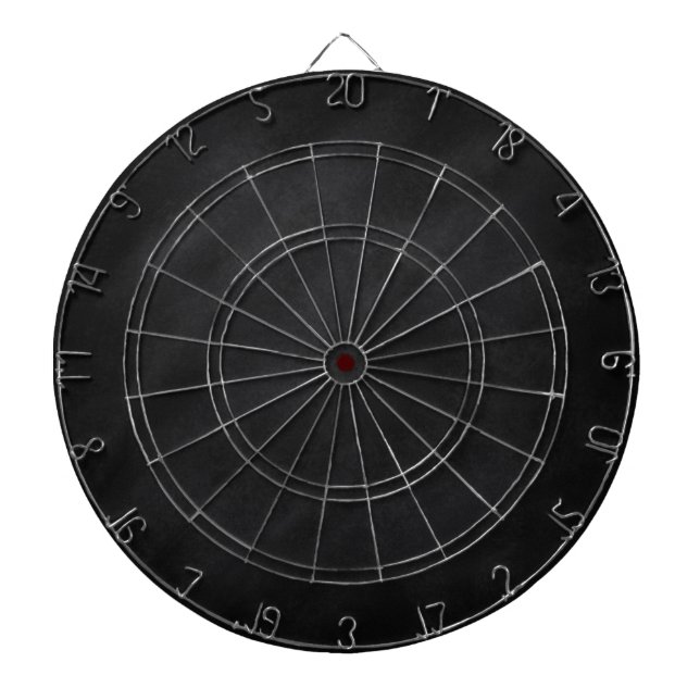 Retro Black Chalkboard Texture Dartboard (Front)