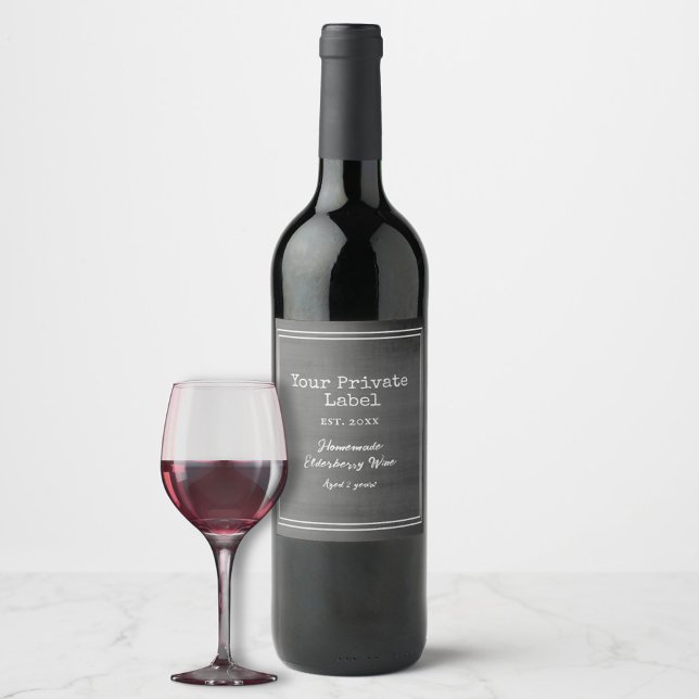 Retro Black Chalkboard Your Private Wine Label (Creator Uploaded)