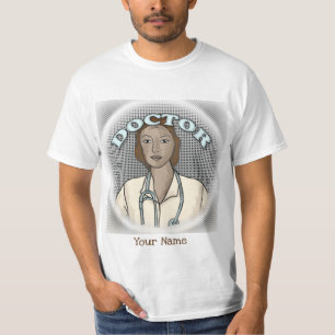 Retro Black Female Doctor  t-shirt