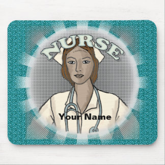 Retro black female nurse  mouse mat