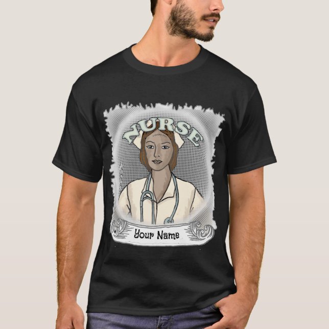 Retro black female nurse  T-Shirt (Front)